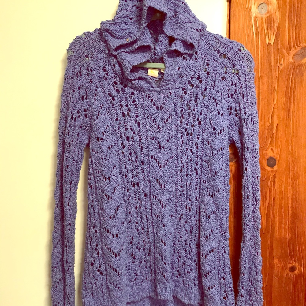 Anthropologie knitted sweater with hood NWOT
